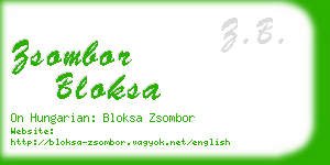 zsombor bloksa business card